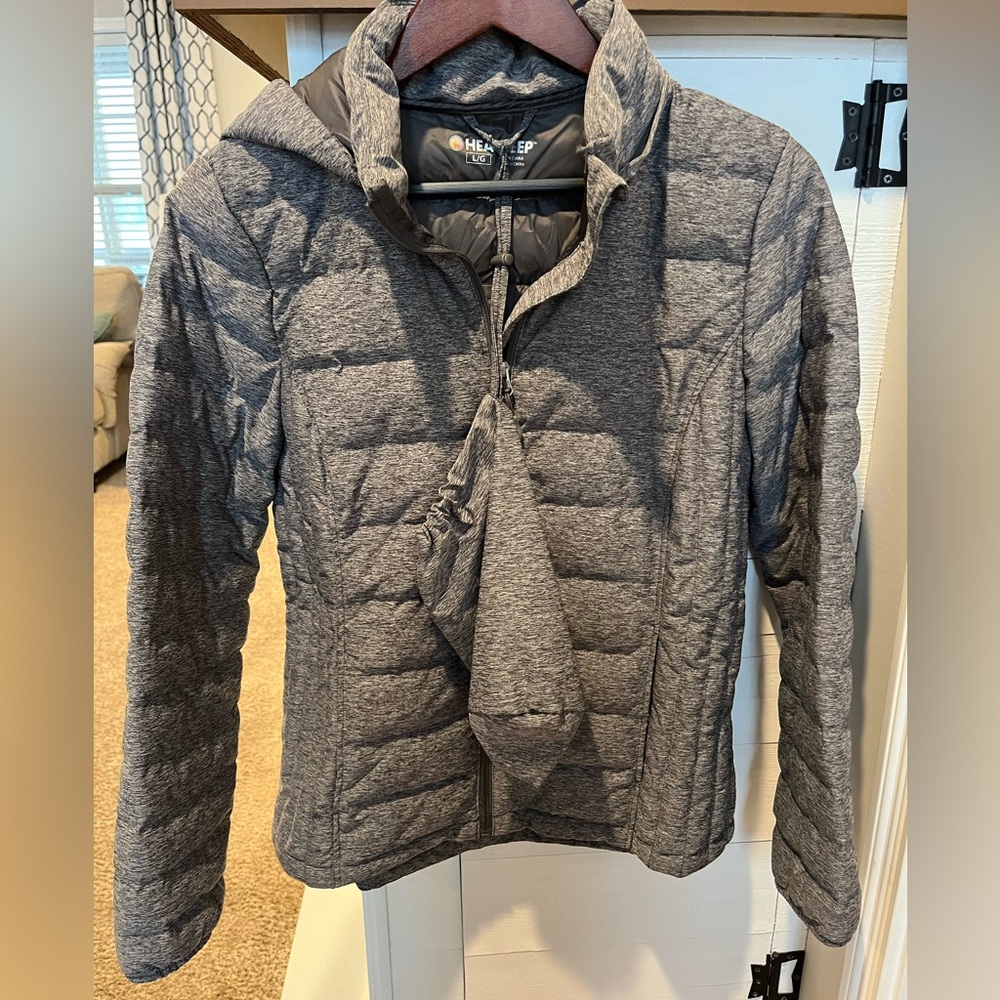 Women's HEATKEEP Heathered Gray Puffer Jacket L/G